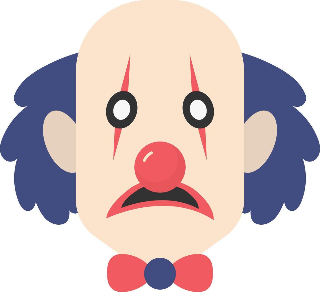 Sad Clown Mask on White Background vector