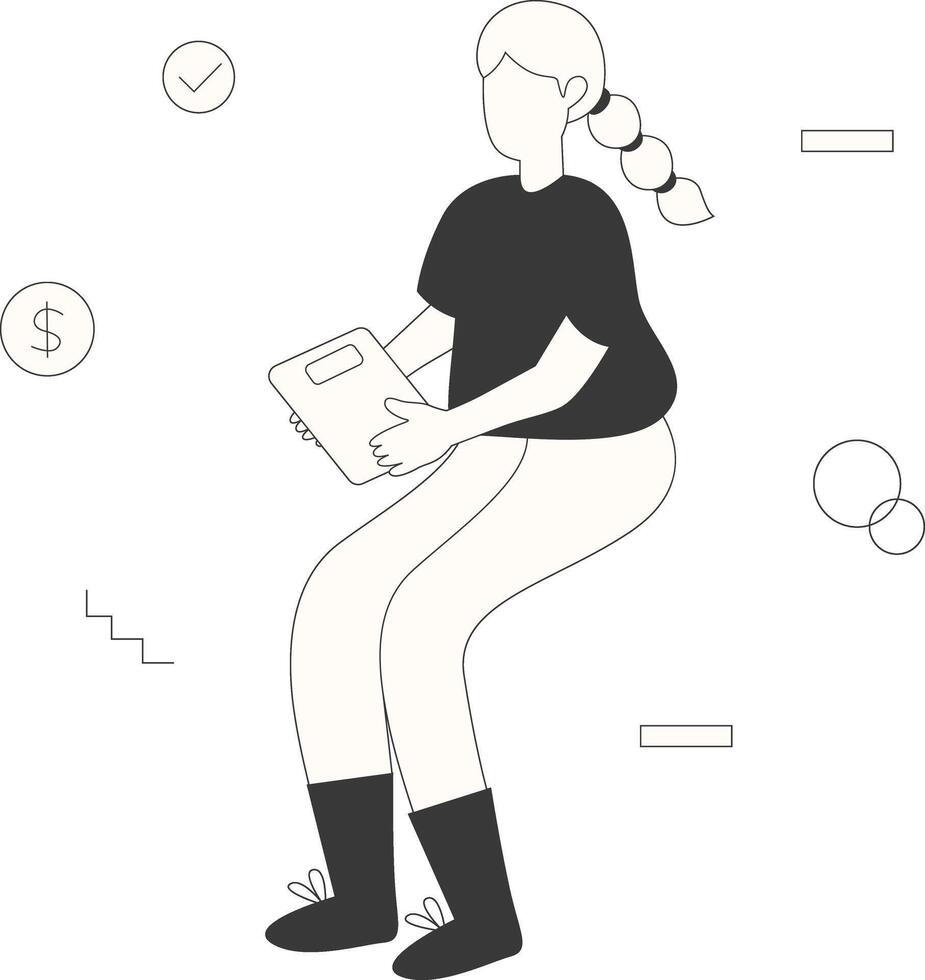 Startup Business Holding Paper with Hand Drawn Style vector