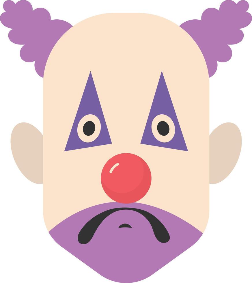 Sad Clown Mask with Purple Hair vector