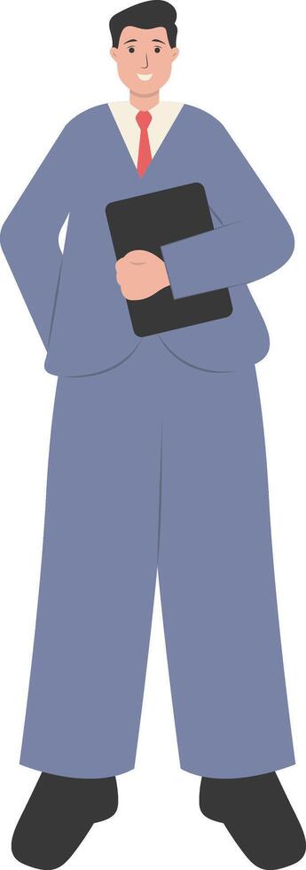 Businessmen illustration with gadget vector