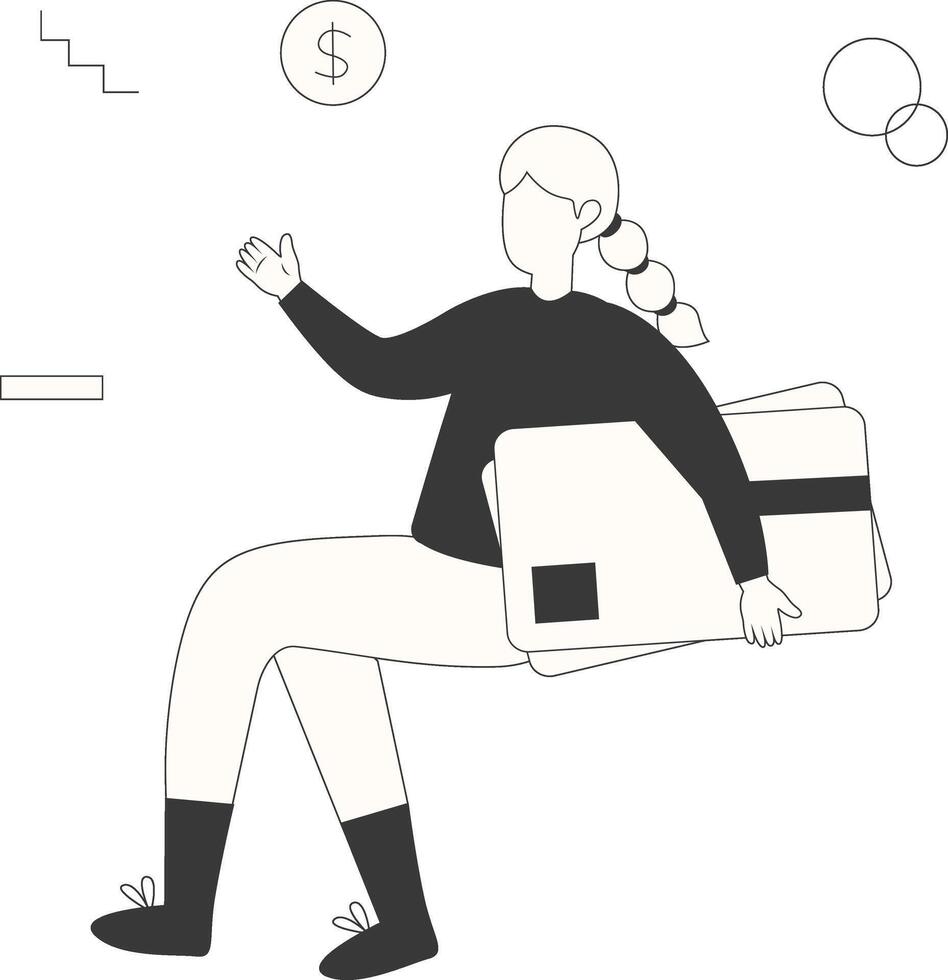 Startup Business Holding Paper with Hand Drawn Style vector