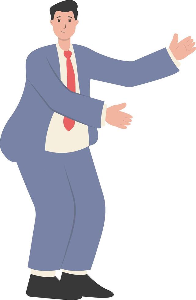 Businessman character with happy expression vector