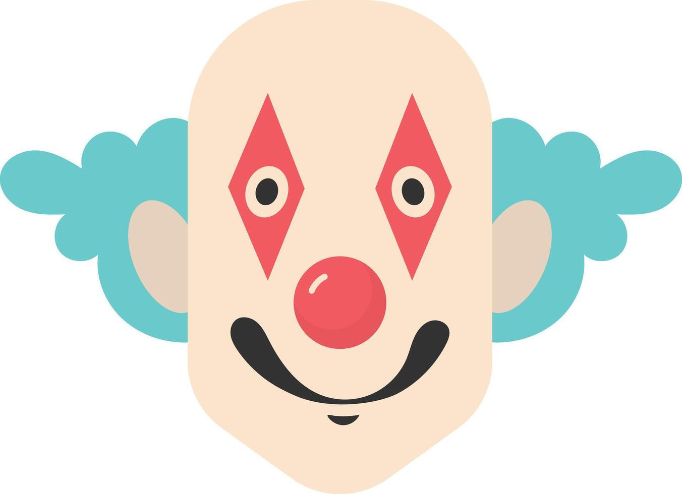 Funny Clown Mask with Light Blue Hair vector
