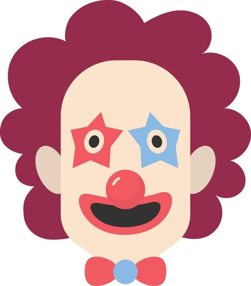 Funny Clown Mask with Dark Red Hair vector