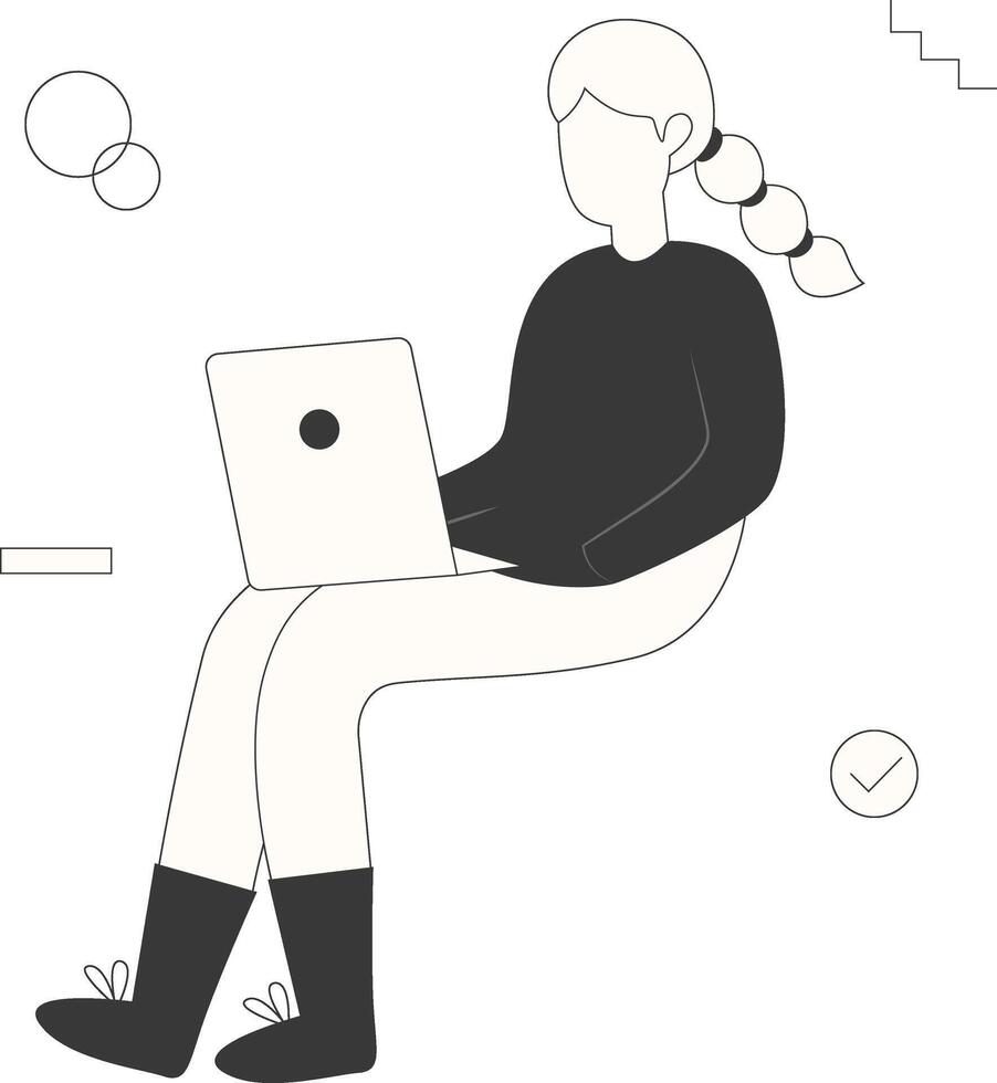 Startup Business with Laptop vector