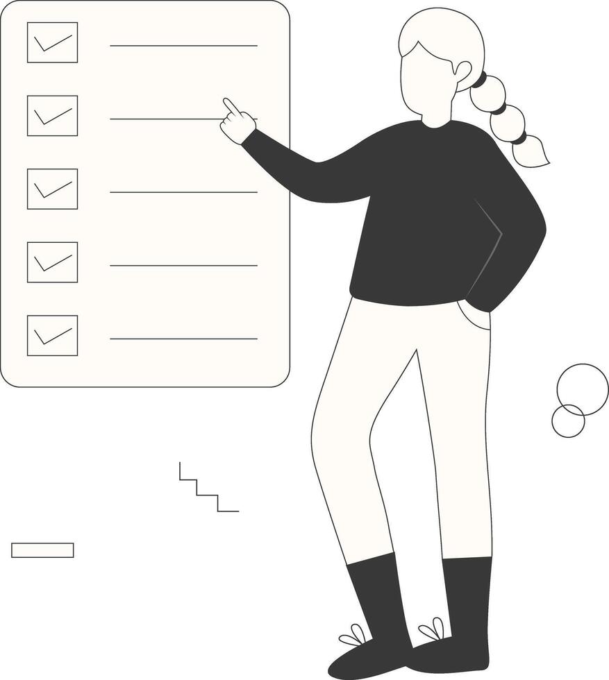 Startup Businesswoman with Checklist vector