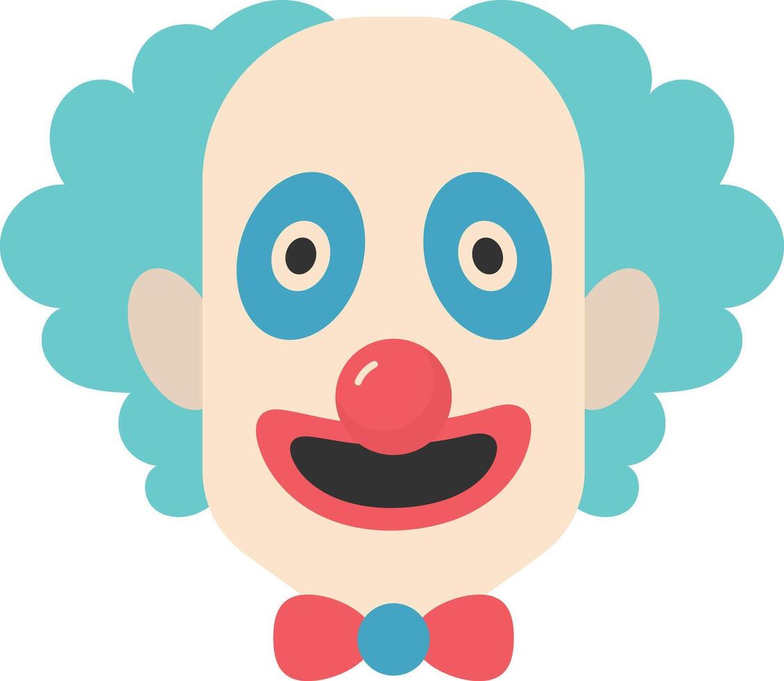 Funny Clown Mask with Light Blue Hair vector
