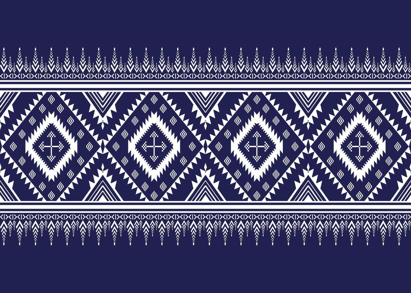 an ethnic pattern in blue and white vector