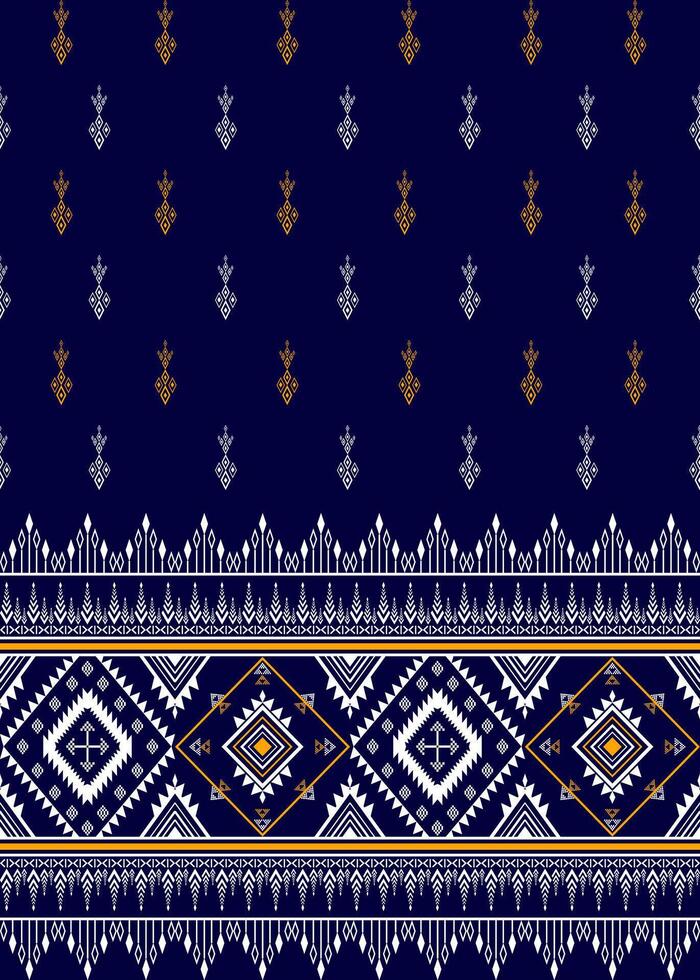 a blue and gold tribal pattern with geometric shapes vector