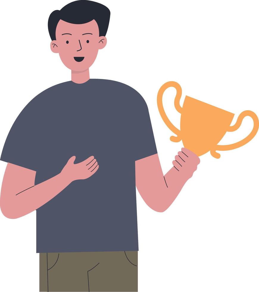 Male Sports Champion in Joyful Expression vector