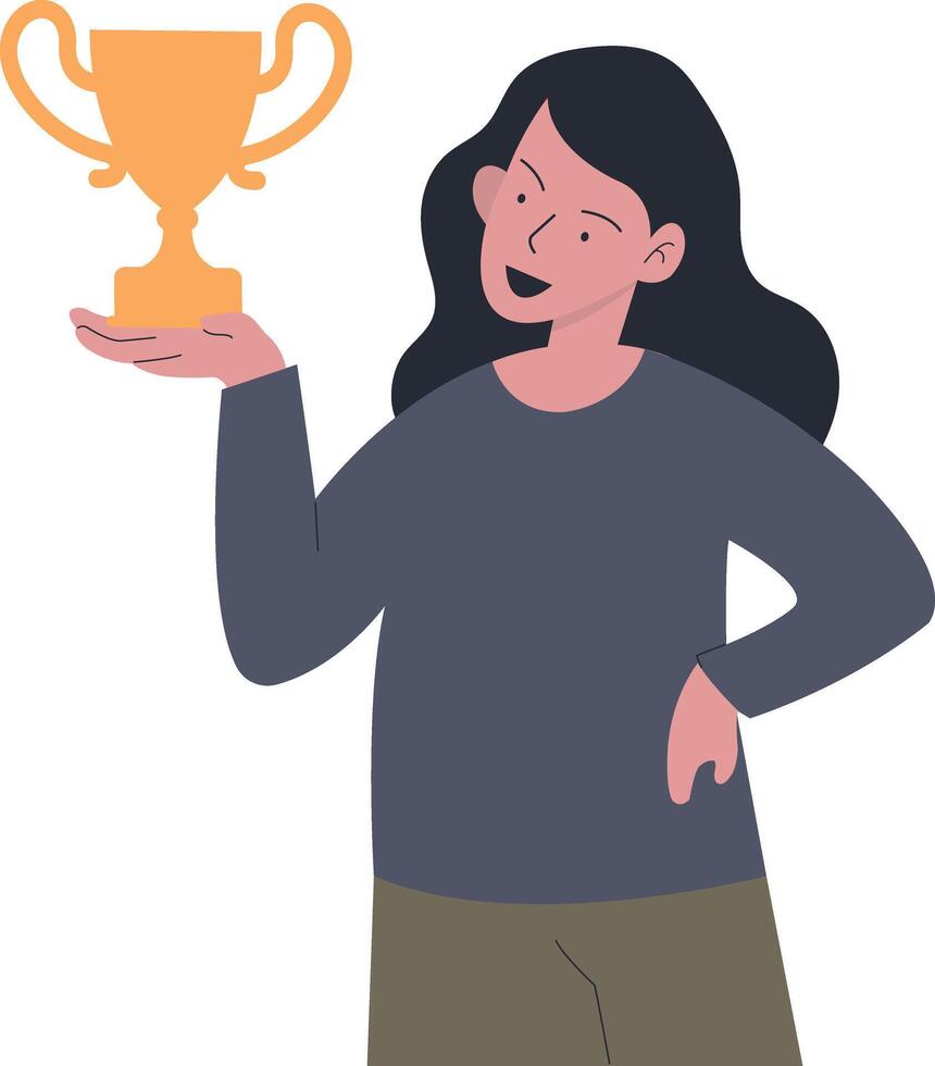 Women Winner in Excited Expression vector