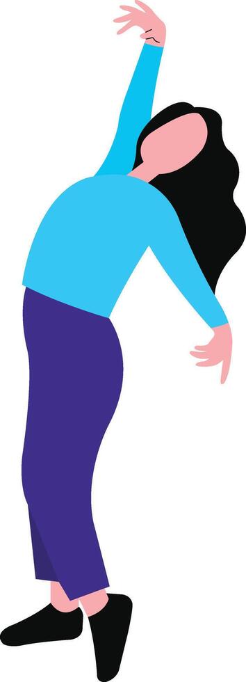 Girl Dancer Character in Casual Clothes vector