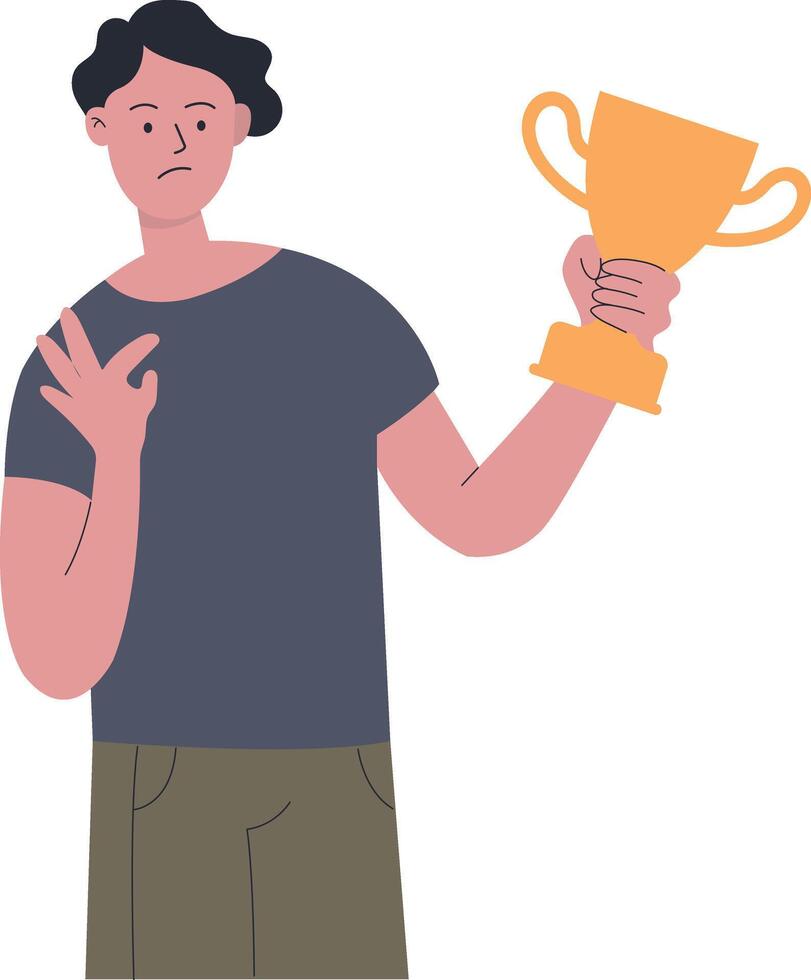 Female Sports Winner Character vector