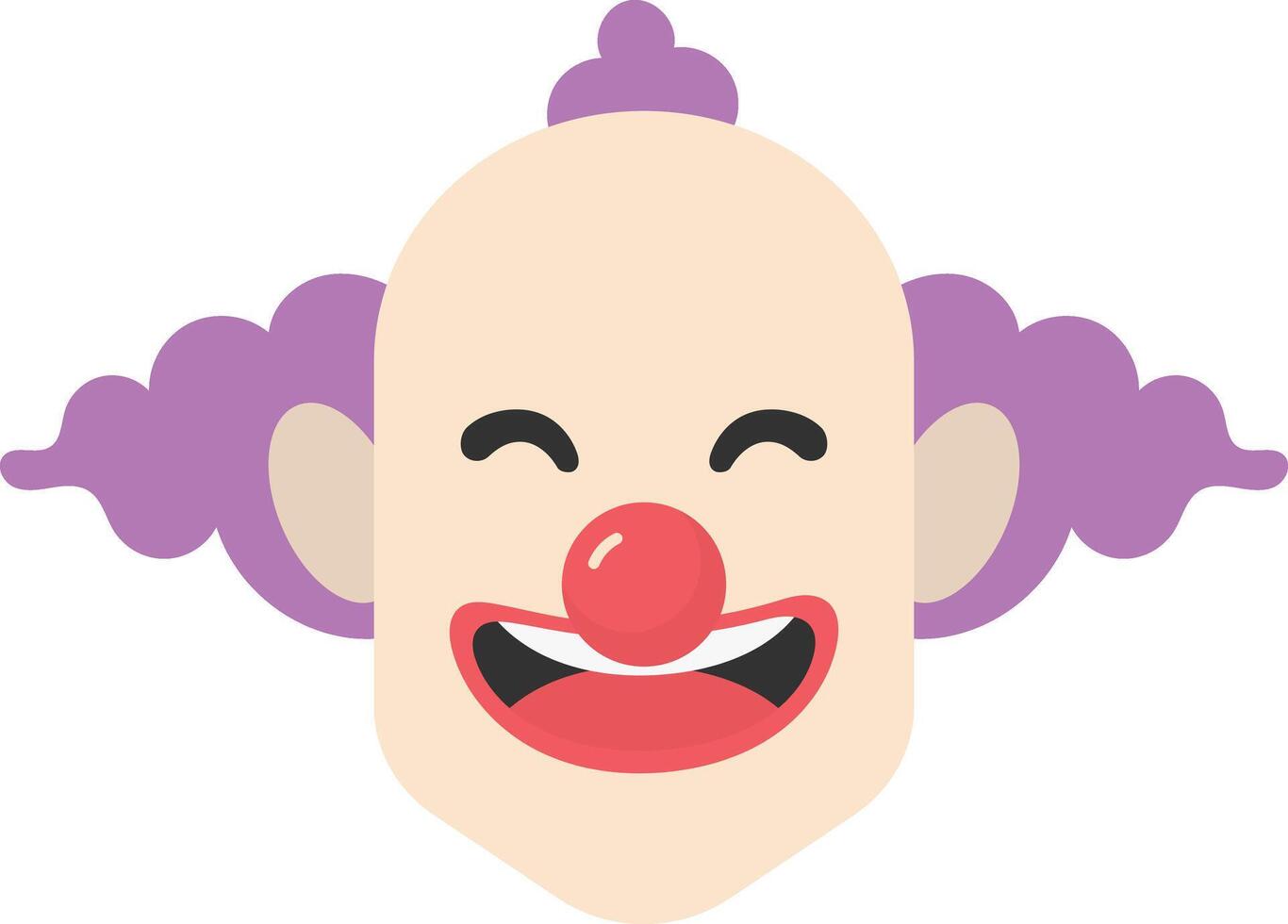 Happy Clown Mask with Purple Hair vector