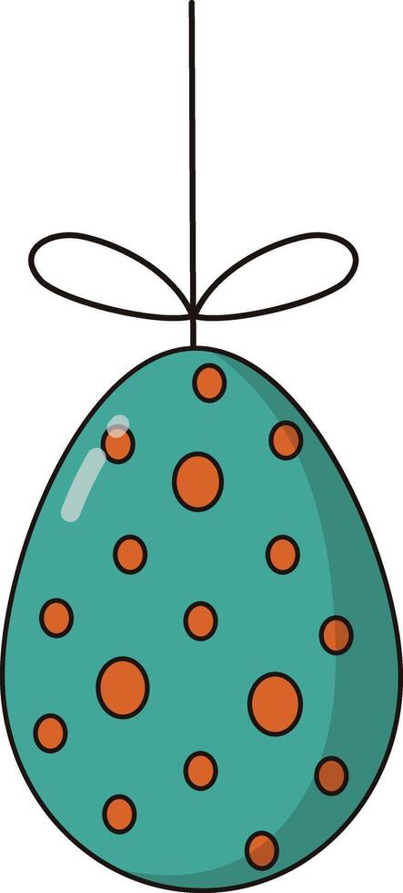 Hanging Green Easter Eggs vector