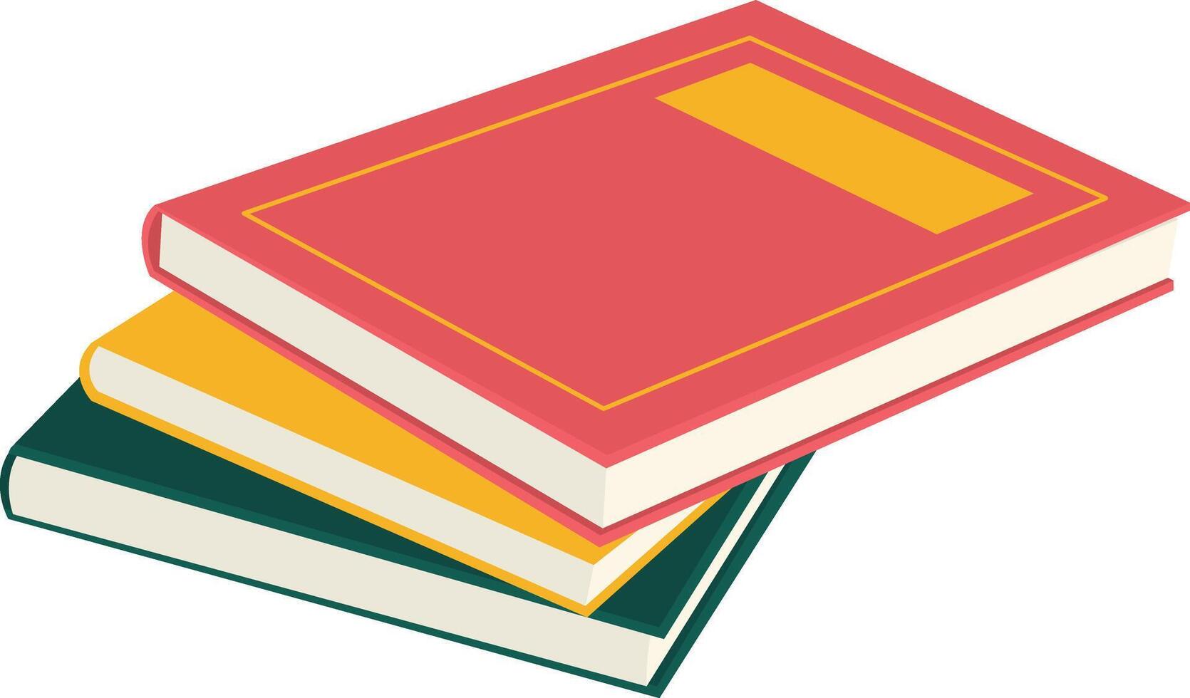 Three Stacked Book Illustration vector