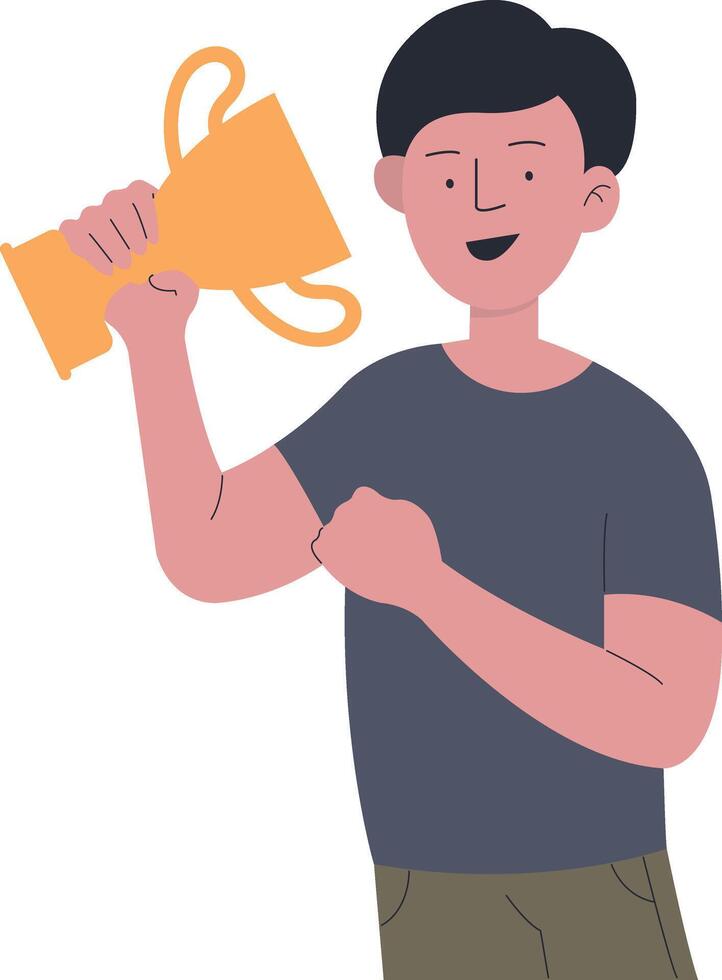Male Sports Champion in Joyful Expression vector
