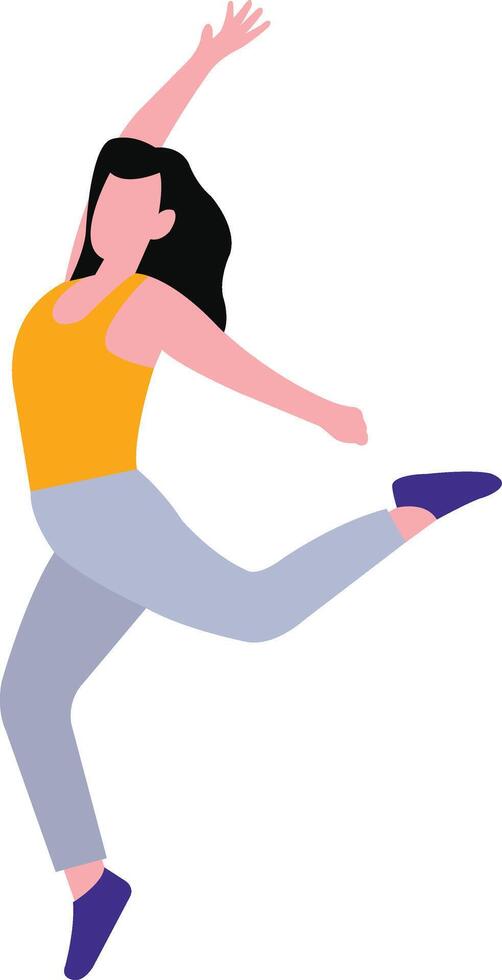 Girl Dancer Character in Casual Clothes vector