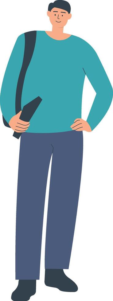 Male Student Character Illustration vector