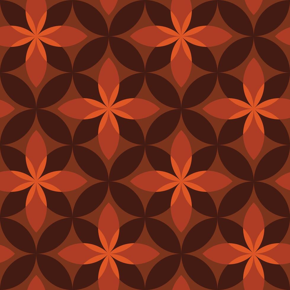 orange floral repeat pattern vector