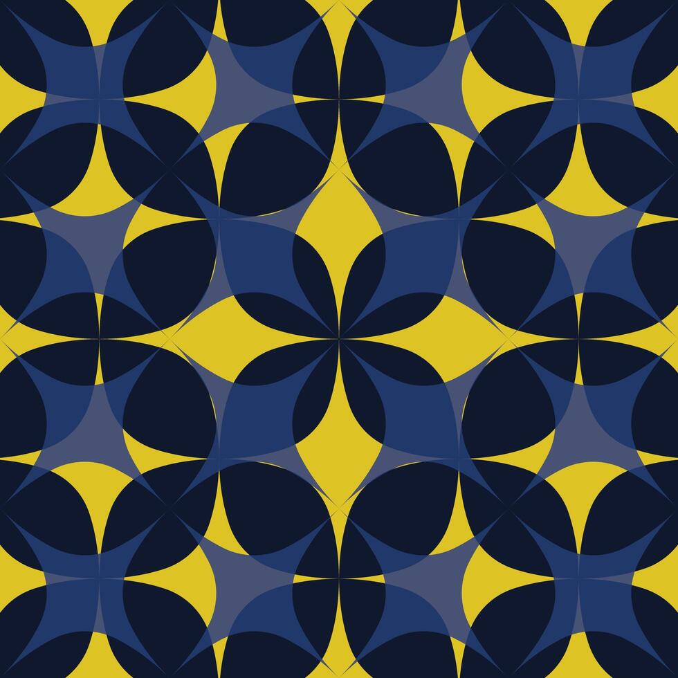 Blue Yellow floral repeat pattern vector