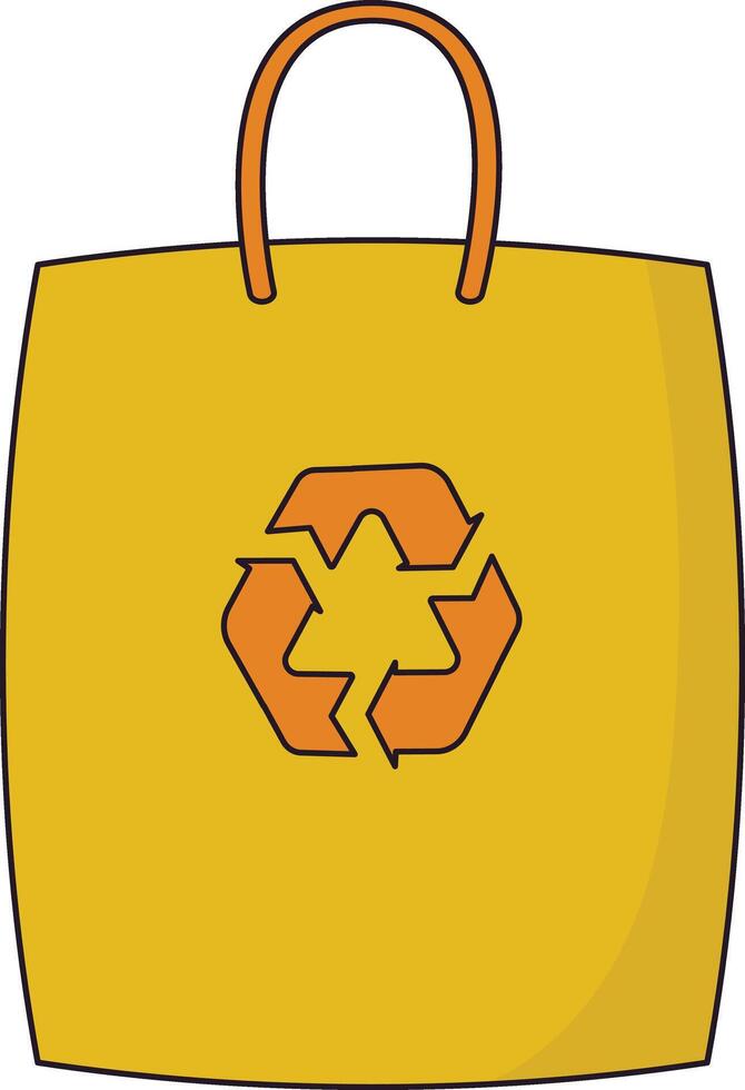 Yellow Bag Recycle Illustration vector