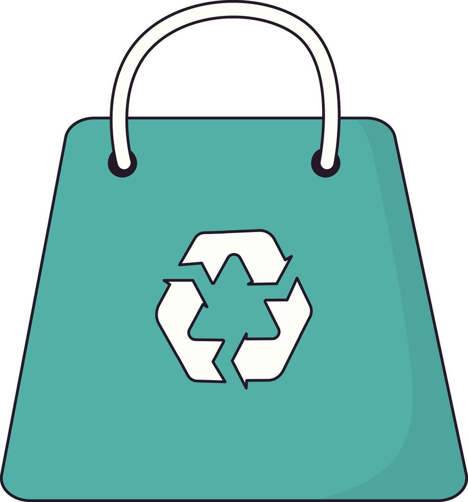 Green bag recycle icon vector