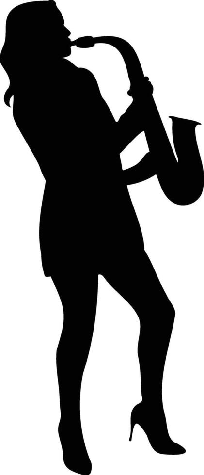 Woman Saxophone Player SilhouettePlayer Silhouette vector