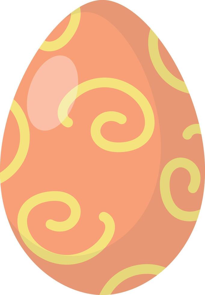 Orange easter eggs with minimalist pattern design vector