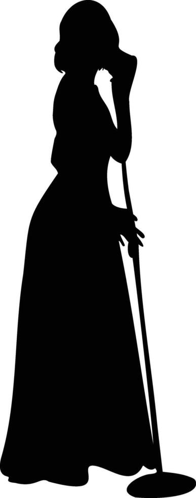 Singing Woman Silhouette vector