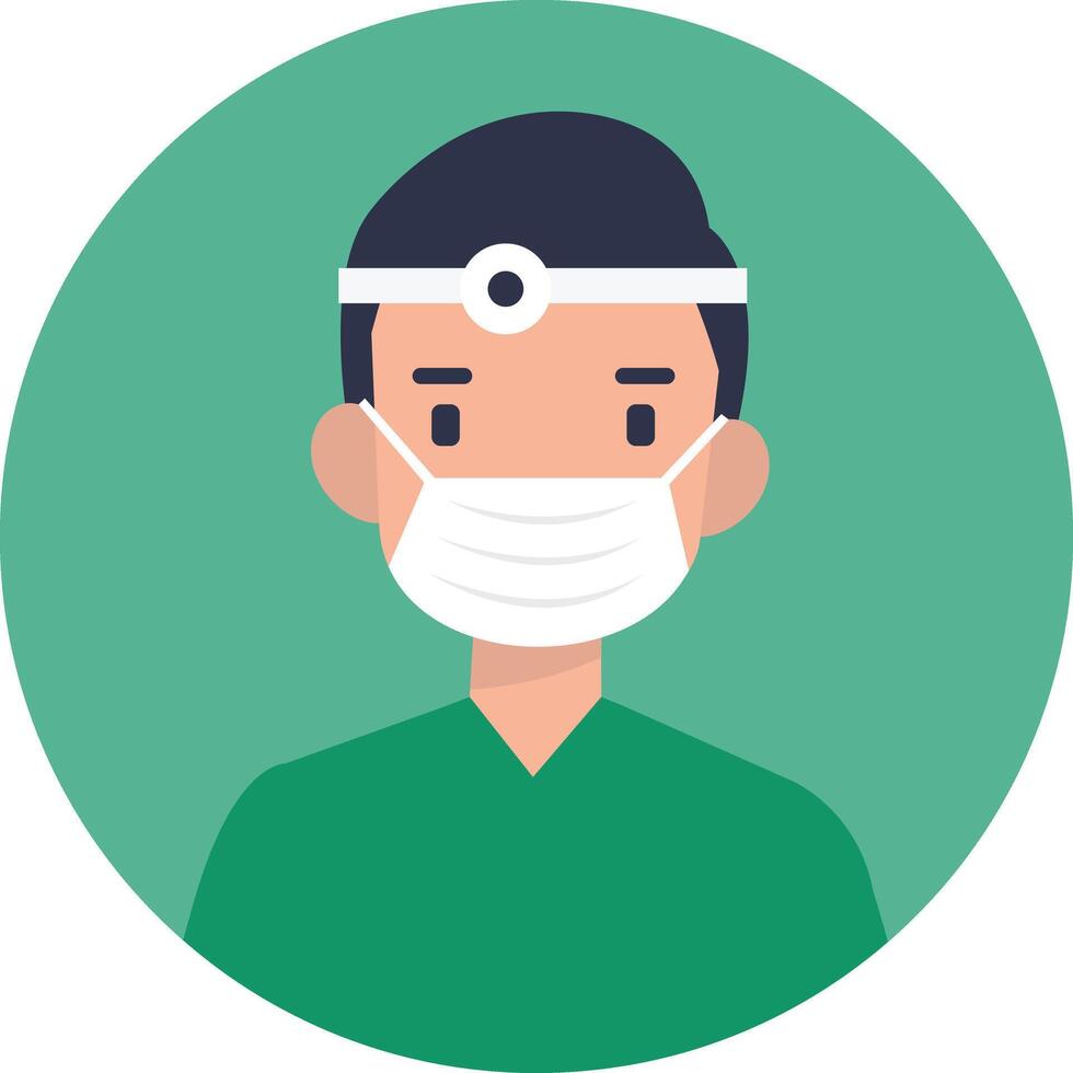 Guy Medical Staff Avatar with Mask. vector