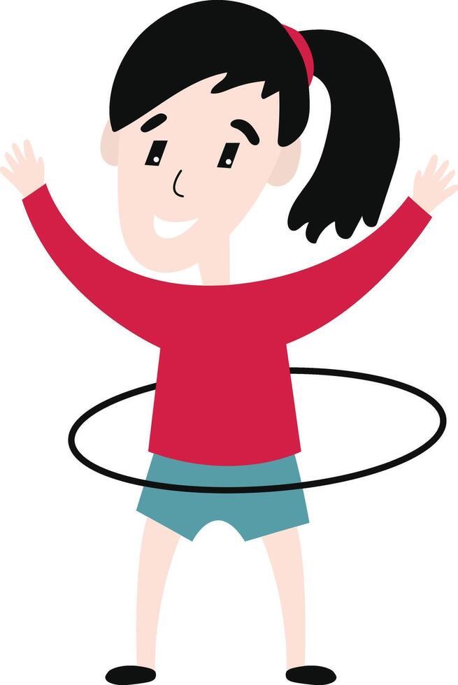 Children Playing Hula Hoop vector