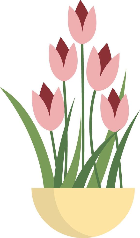 Flower and grass on the pot for nowruz day celebrate vector