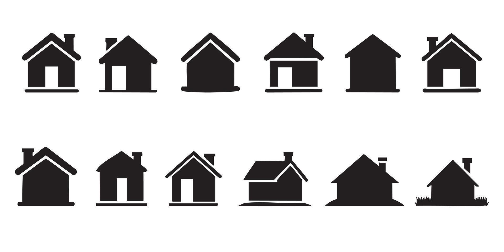 Web home icon set, for apps and websites. Collection home icons. House symbol vector
