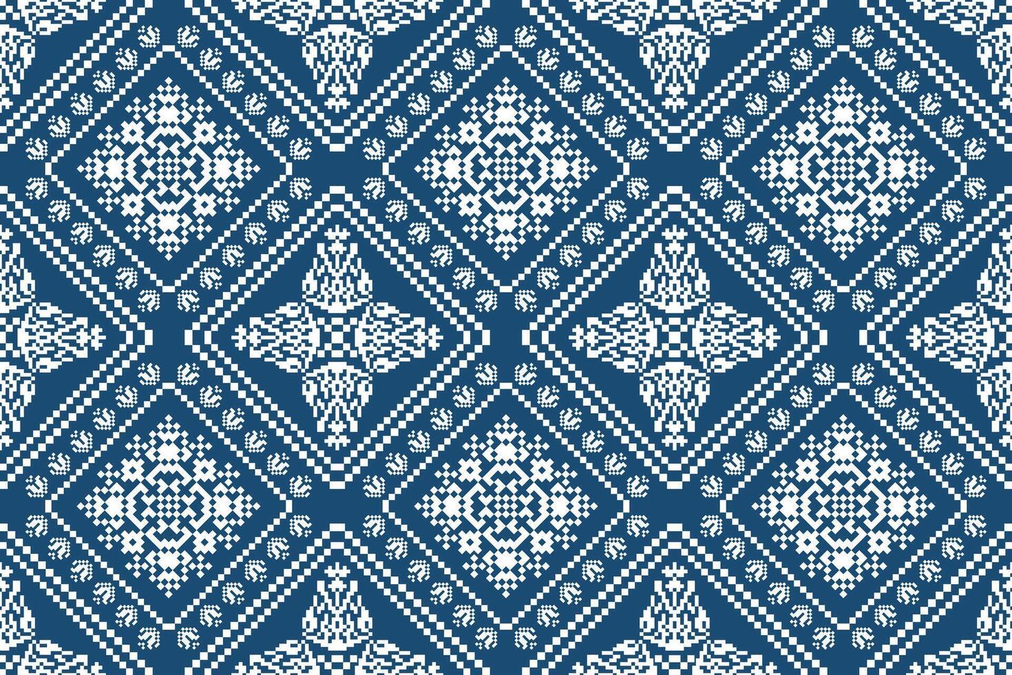 Ukrainian seamless pattern,blue and white background,Slavic ornament. vector