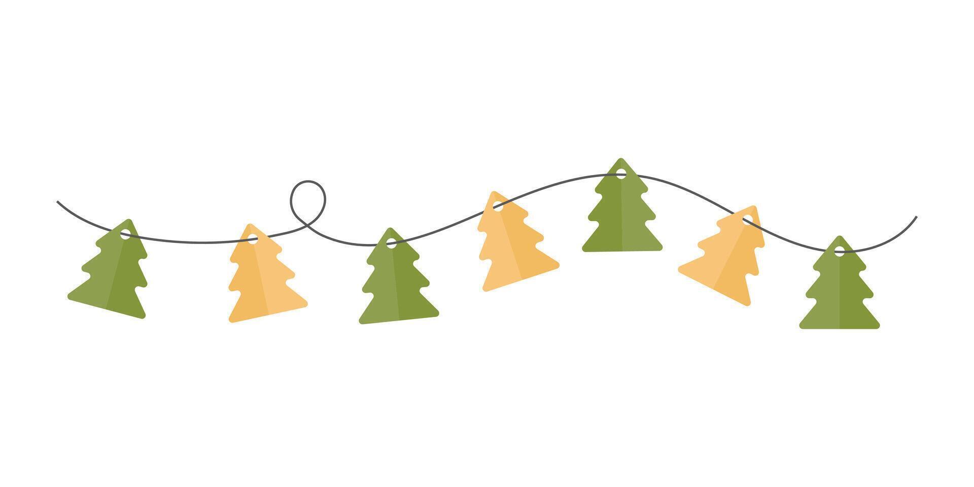 Decor with Christmas tree for your design vector