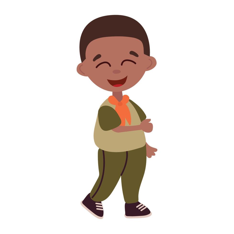 Cheerful Boy Scout Character Illustration vector