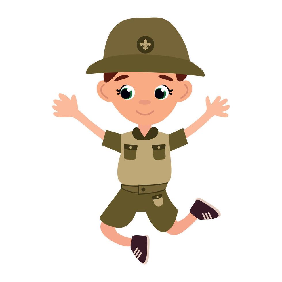 Cheerful Boy Scout Character Illustration vector