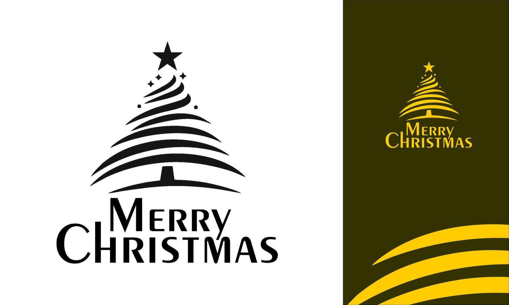 Black and gold abstract christmas tree illustration. vector