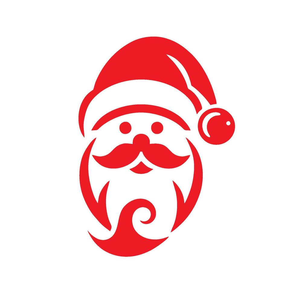Red santa claus head vector