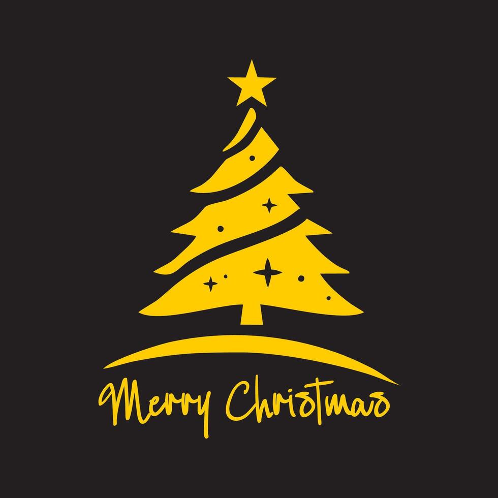 Gold abstract christmas tree illustration vector