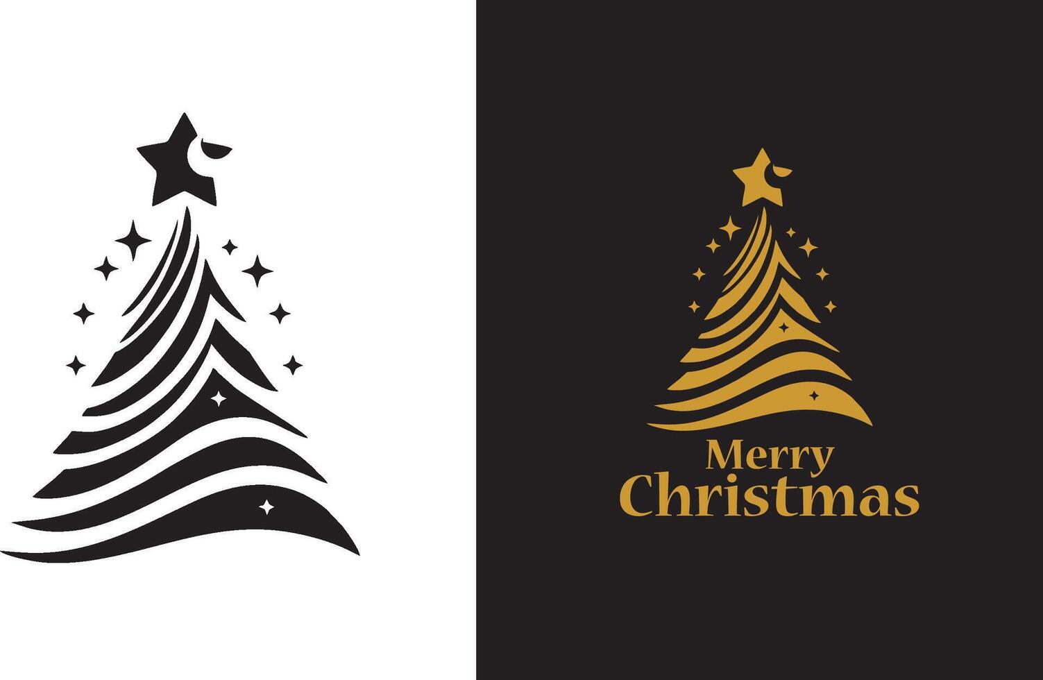 Black and gold abstract christmas tree illustration vector