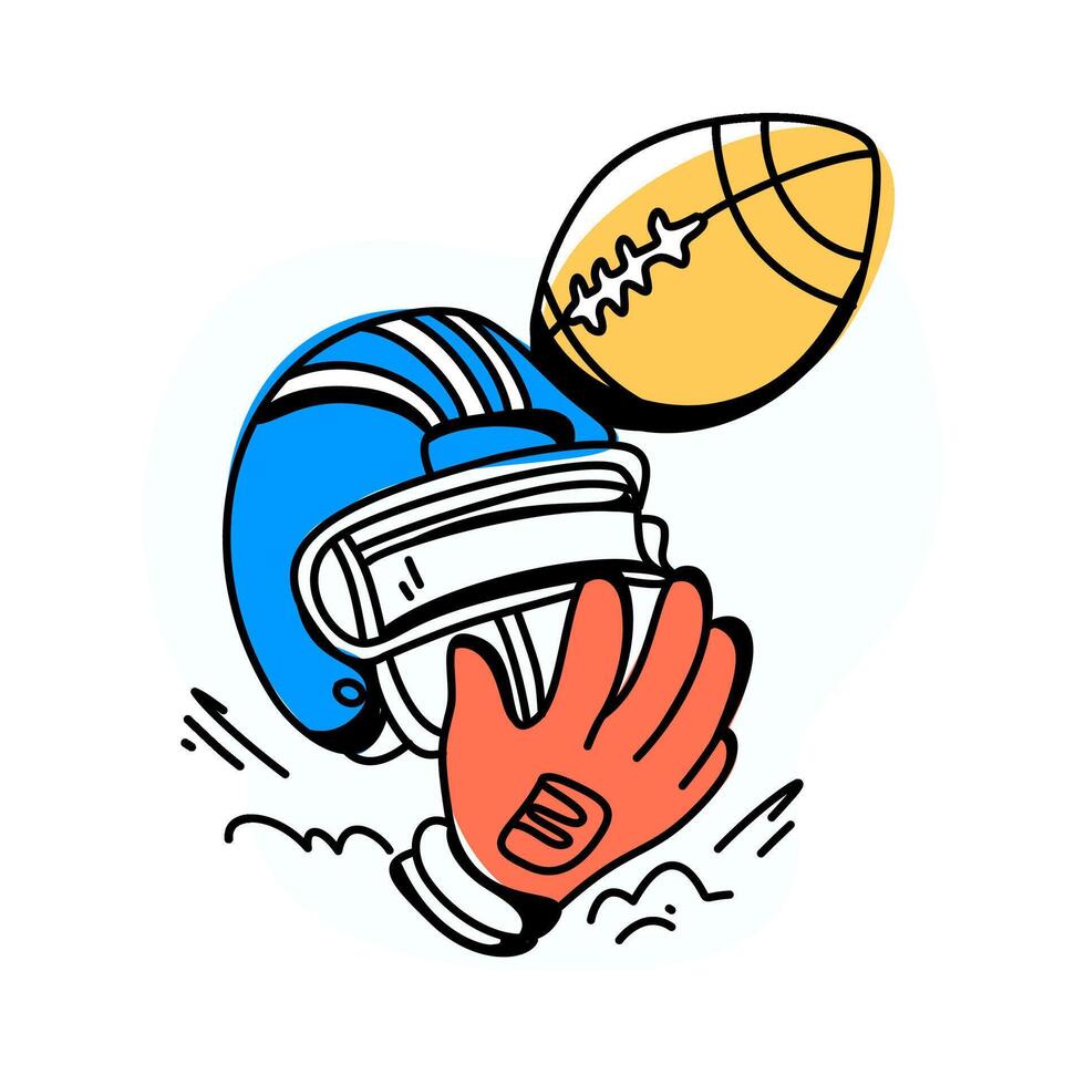 Versatile Super Bowl line art design, perfect for sports blogs, event flyers, and digital campaigns vector