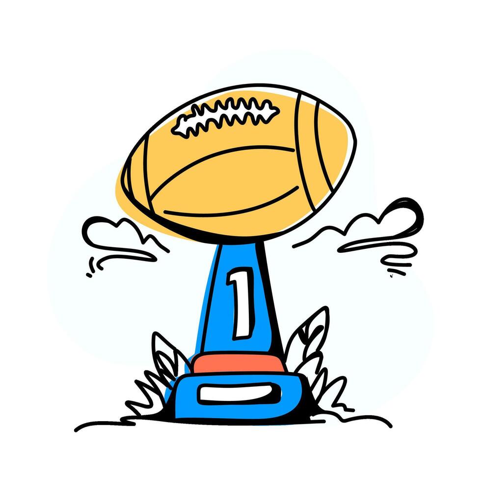 Super Bowl line art design, perfect for creating eye-catching visuals for sports events and marketing materials vector
