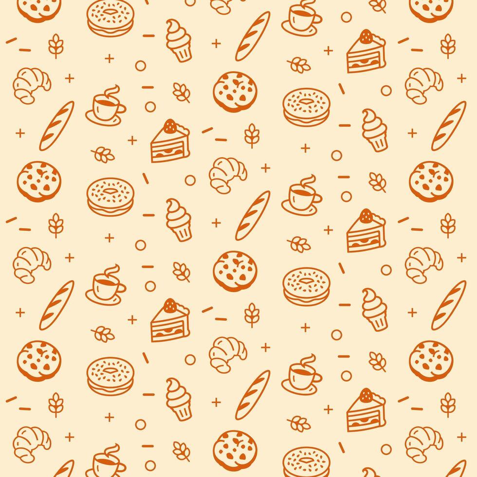 Bakery background in flat style vector