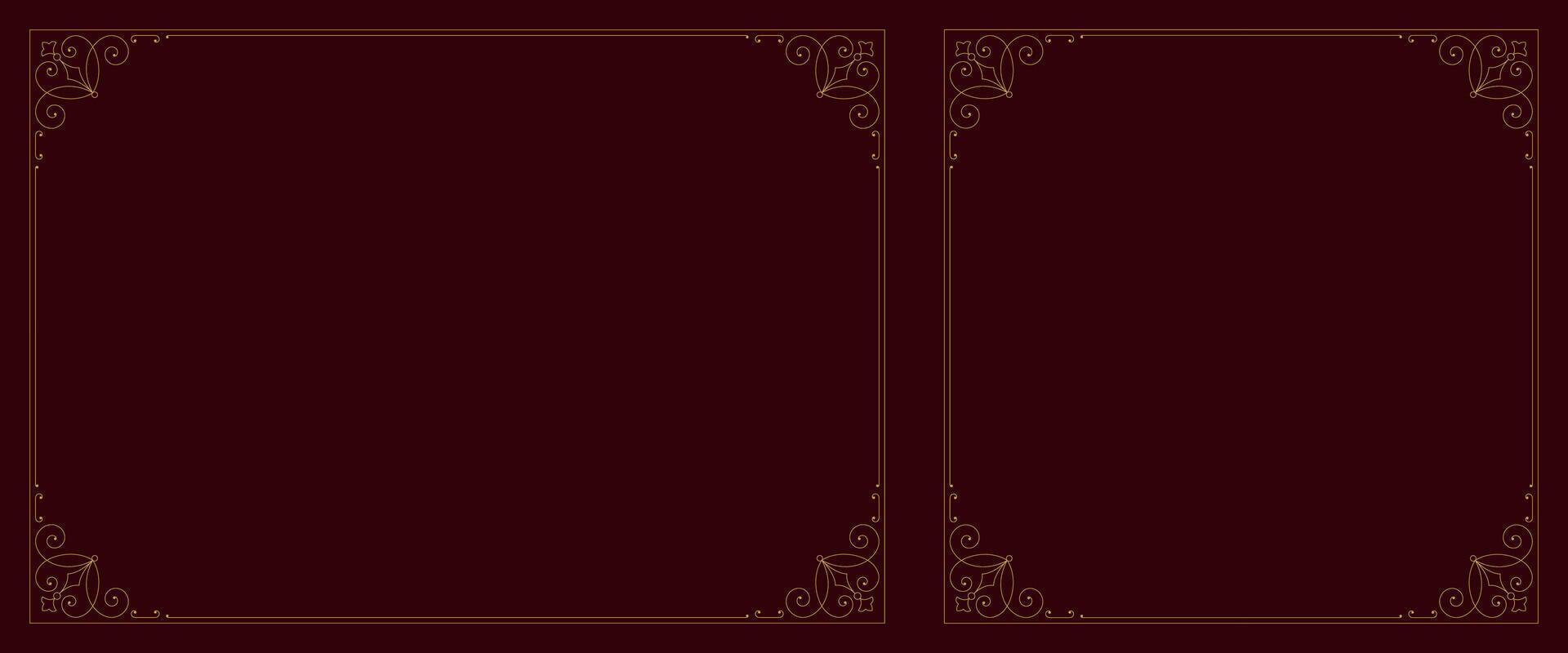 Luxury vintage golden flourishes ornaments elegant frame border with corner set vector