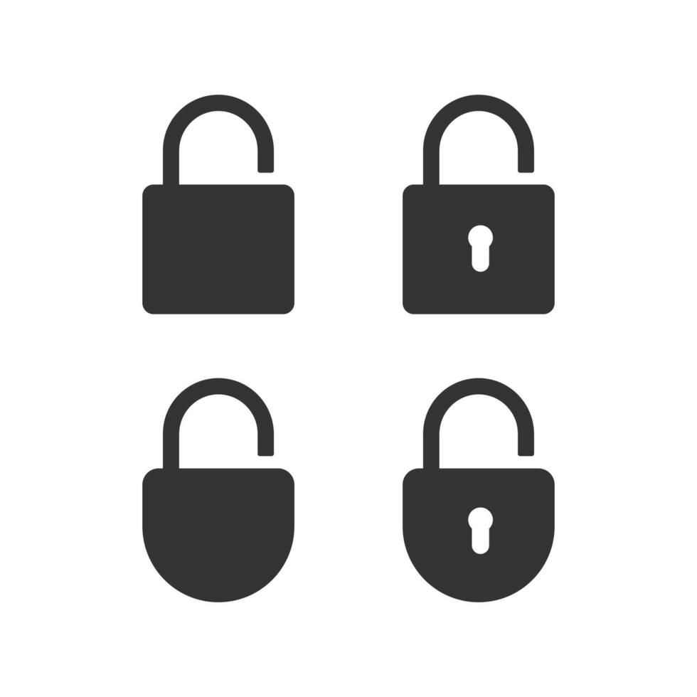 Padlock icon set isolated illustration. vector