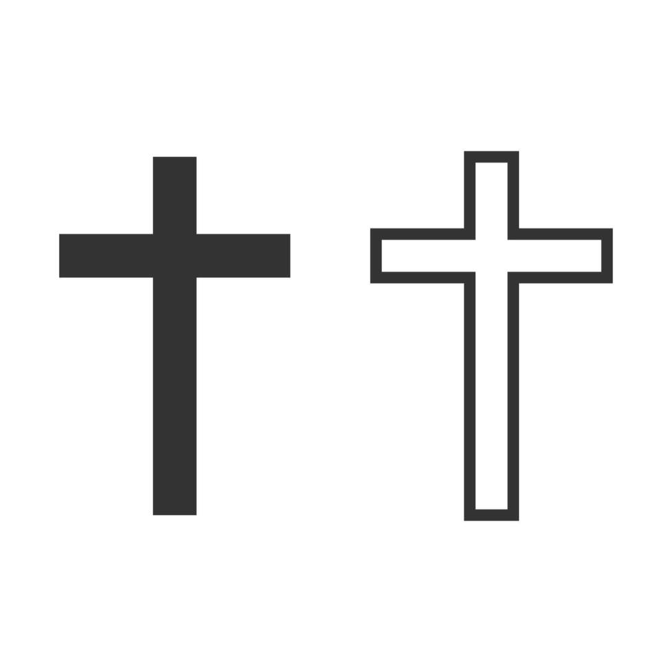 Christian cross icon isolated illustration. vector