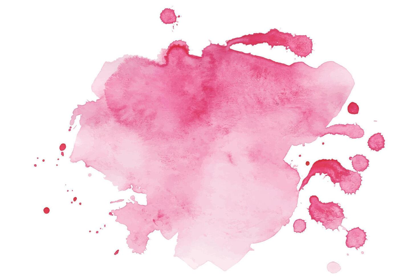 Pink Watercolor Splatter on White Background. Aquarelle splash with drops stains vector