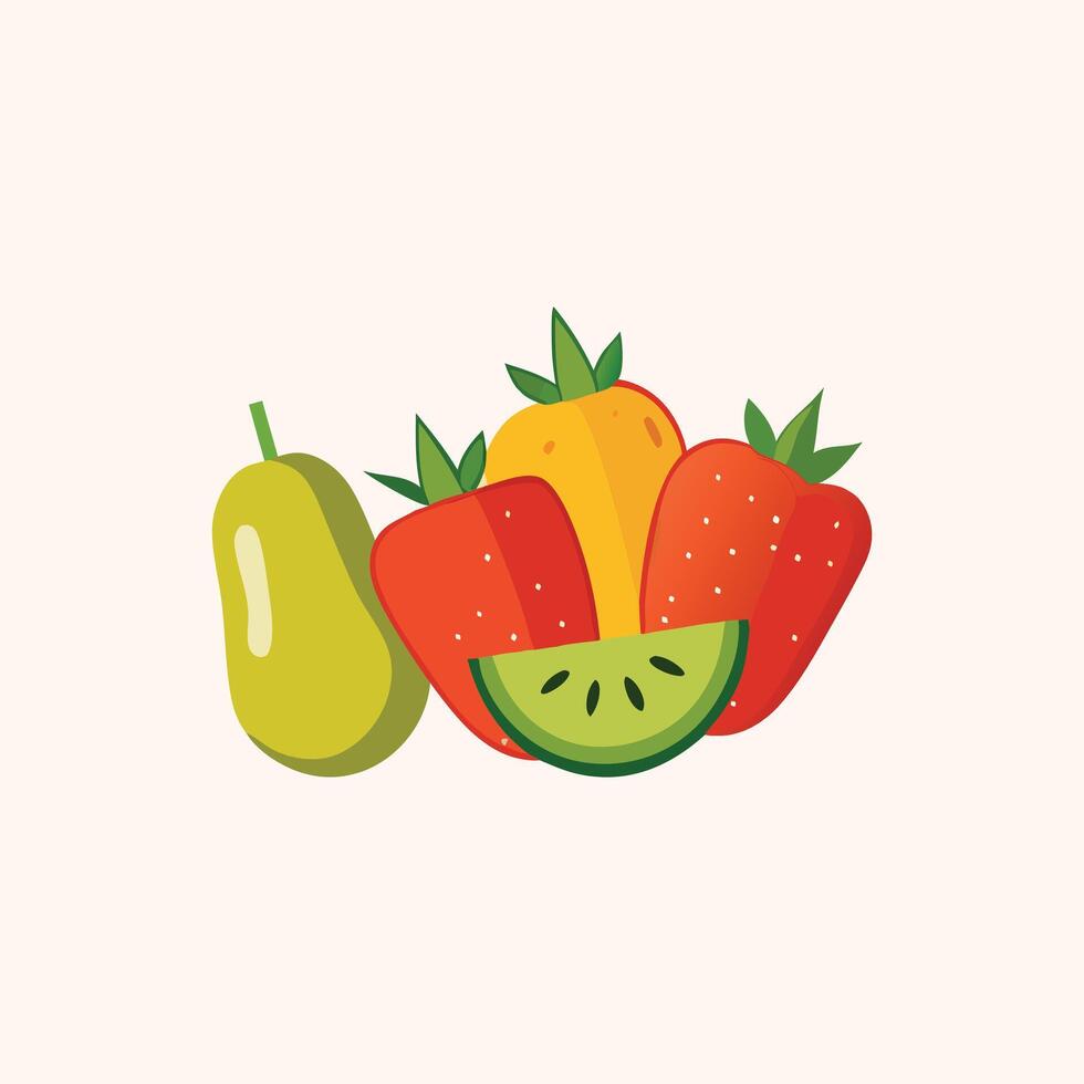 Fruit and vegetables icon illustration vector